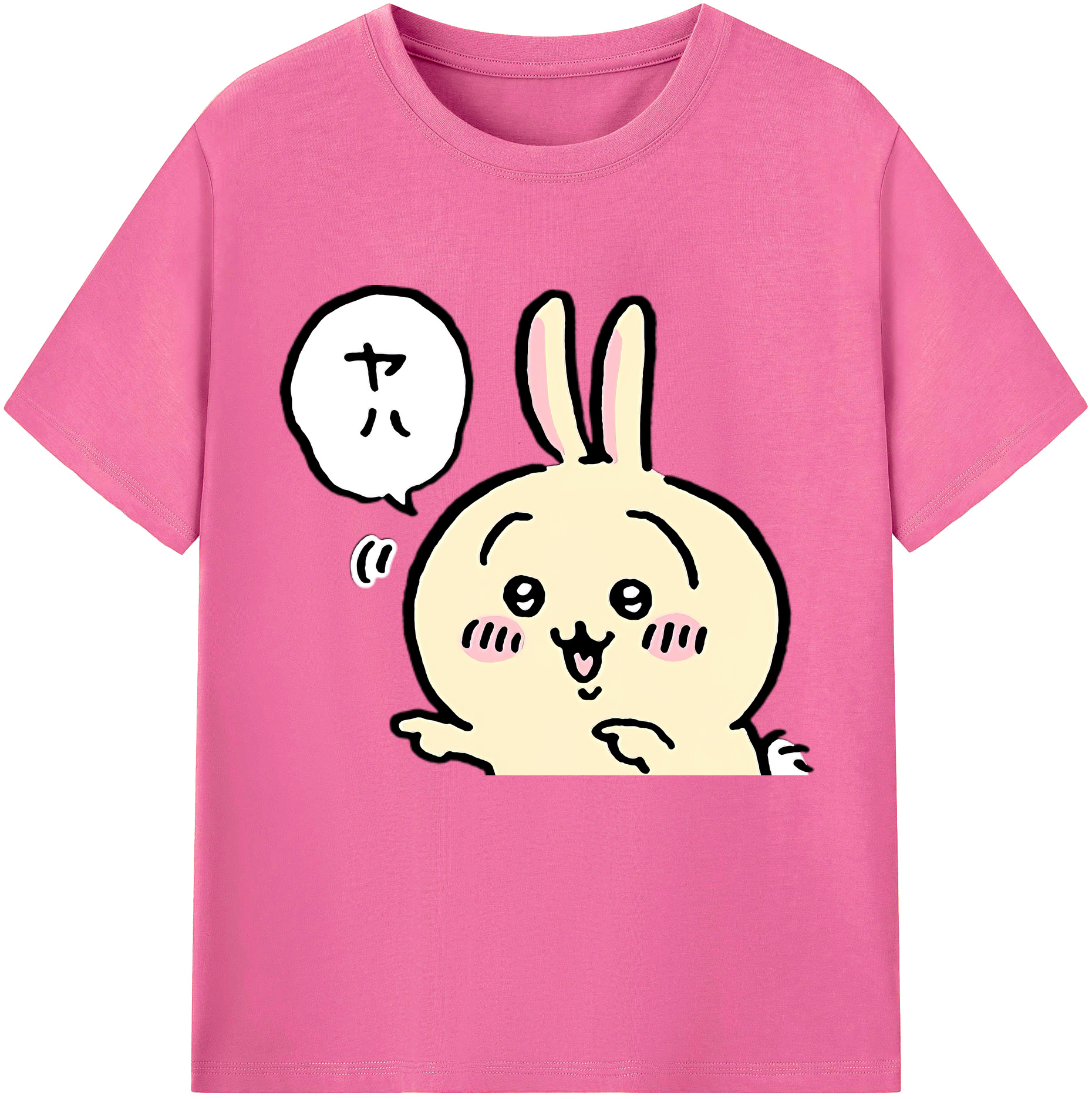 （画像用） ちいかわ うさぎ Chii-kawa usagi レディースカジュアルプリントTシャツ（綿100％）